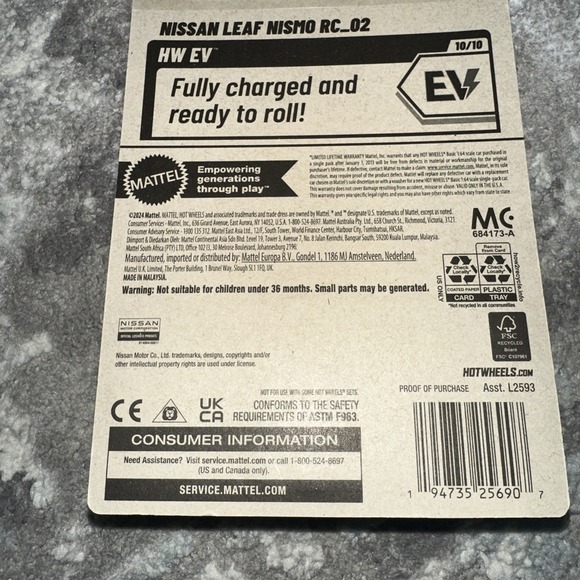 HOT WHEELS CASE J 2025  NISSAN LEAF NISMO RC02 REGULAR TREASURE HUNT RTH - Picture 4 of 4